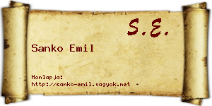 Sanko Emil névjegykártya